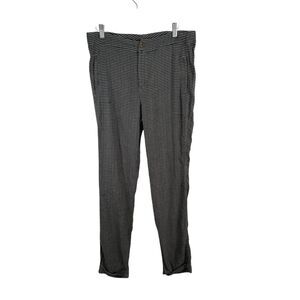 XCVI Black Stripe Linen Blend Pants Boho Artsy Y2K High Rise Womens Size Medium